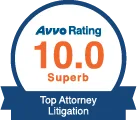 Avvo 10.0 Top Attorney Litigation